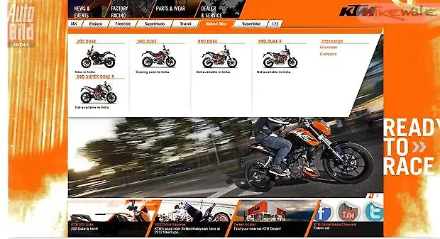 KTM updates website, says Duke 390 coming soon to India KTM updates website, says Duke 390 coming soon to India