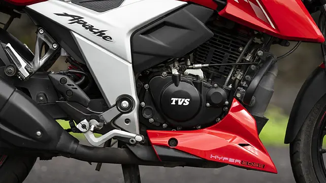 TVS Apache RTR 165RP Engine From Left TVS Apache RTR 165RP Engine From Left