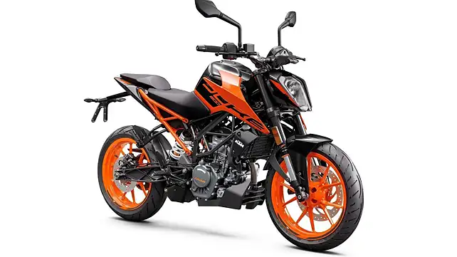 Vista lateral derecha de la KTM 200 Duke Vista lateral derecha de la KTM 200 Duke