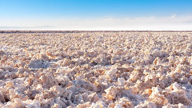 Lithium reserves in the salar de atacama at the Atacama desert in Chile