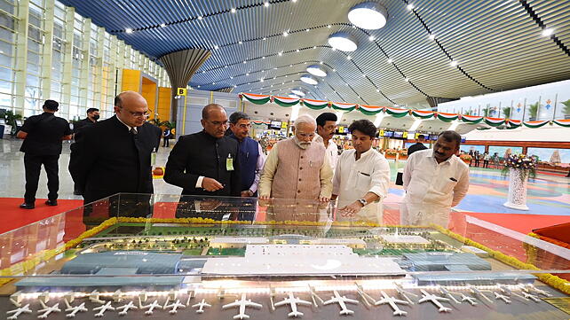 Prime Minister Narendra Modi at the  New Integrated Terminal Building (NITB) at Chennai International Airport