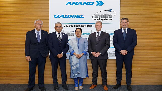 From Left to Right- Jagdish Kumar, Chief Financial Officer, ANAND Group, Manoj Kolhatkar, Managing Director, Gabriel India, Anjali Singh, Executive Chairperson, ANAND Group and Gabriel India, Klaus Billetter, Group Chief Investment Officer, Inalfa Roof Systems and Stefan Maria Josten, Group Vice President, Inalfa Roof Systems