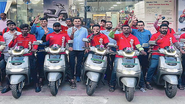 TVS iQubes With Zomato Delivery Professionals