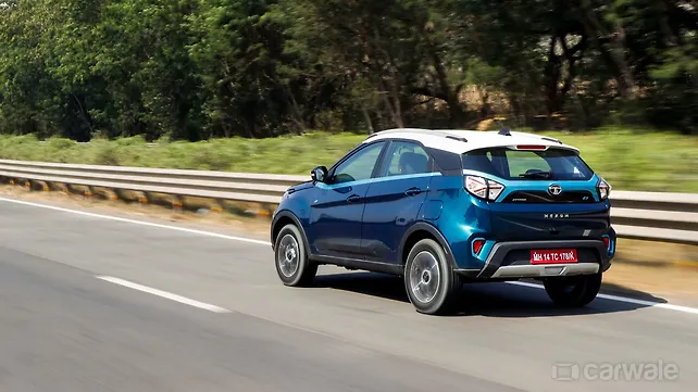 Tata Nexon EV Action Rear Left Three-Quarter Tata Nexon EV Action Rear Left Three-Quarter