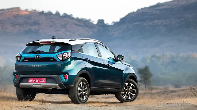 Tata Nexon EV Rear Right Three-Quarter Exterior Tata Nexon EV Rear Right Three-Quarter Exterior