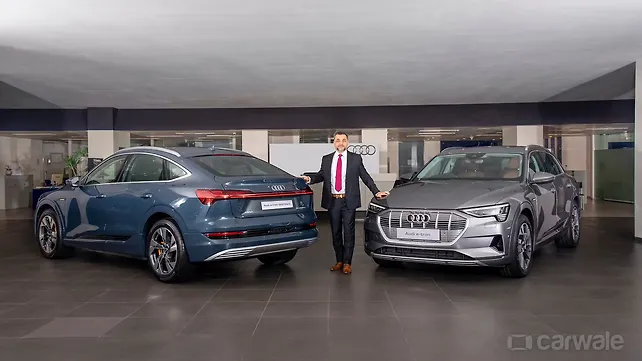 The front of the Audi e-tron The front of the Audi e-tron