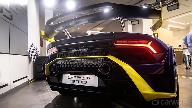 Lamborghini Huracan STO View from behind Lamborghini Huracan STO View from behind