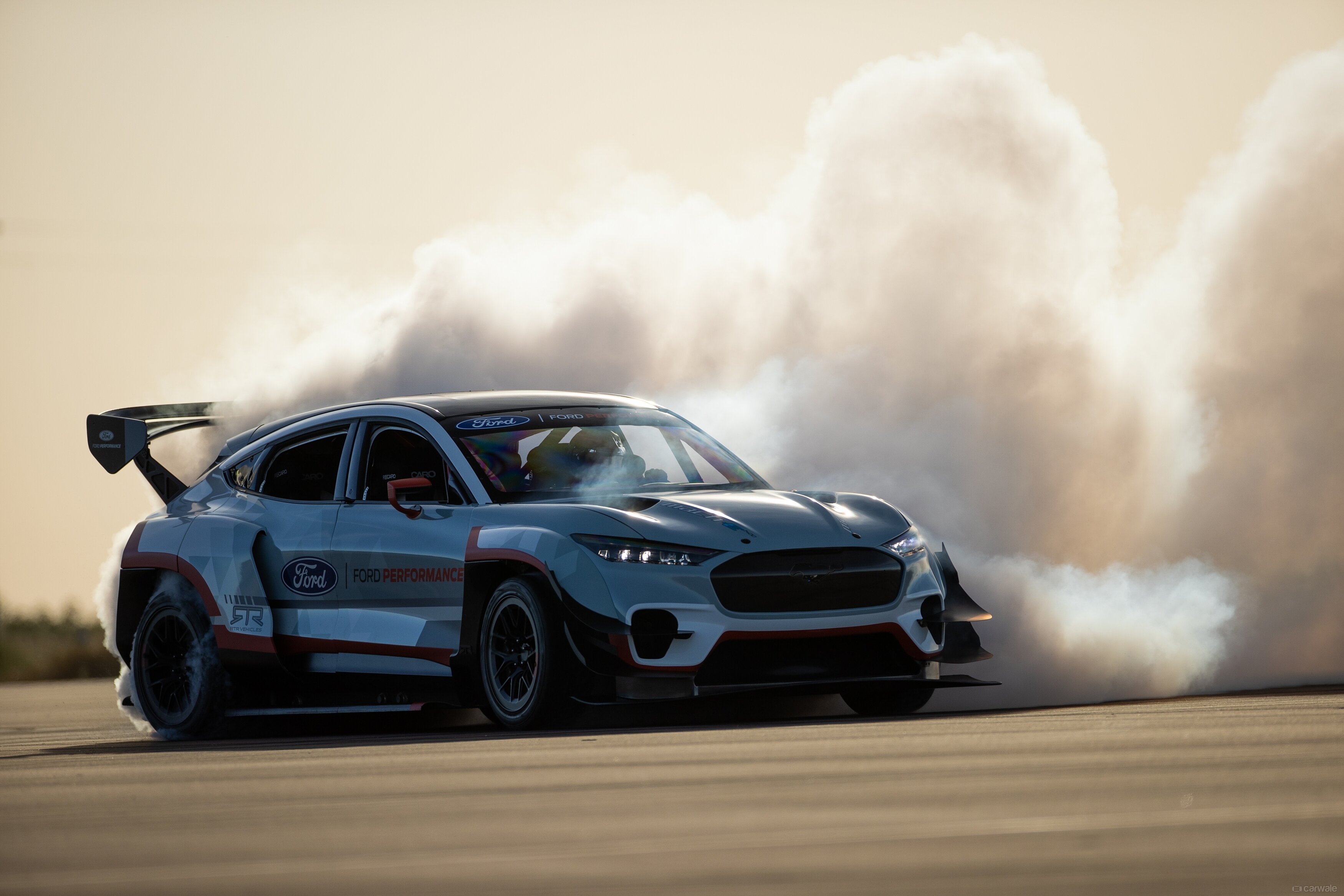 One Off Ford Mustang Mach E 1400 Has Seven Electric Motors And Can Drift Carwale