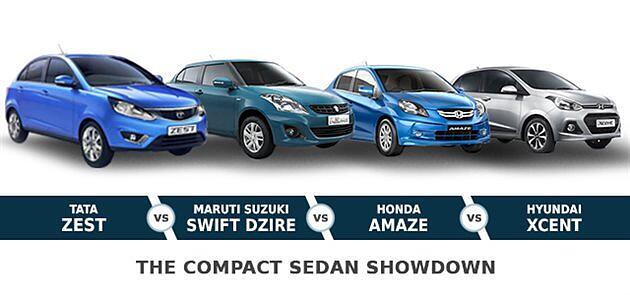 CarWale Comparison: Tata Zest Vs Hyundai Xcent Vs Honda Amaze Vs Maruti ...