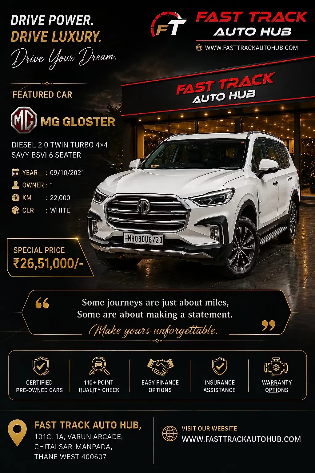 2021 MG Gloster Savvy 6 STR 2.0 Twin Turbo 4WD