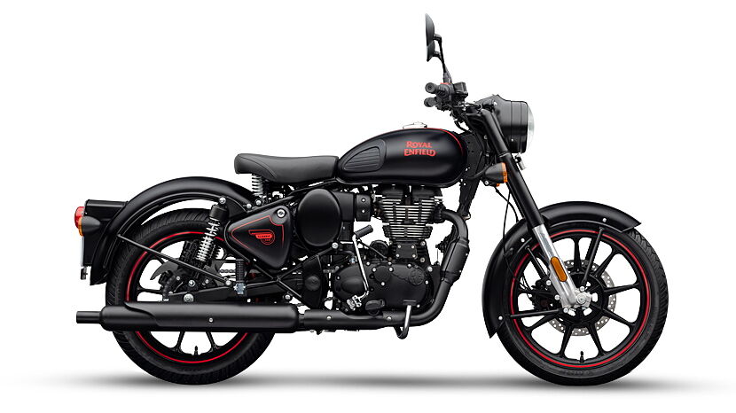 royal enfield classic 350 black and red