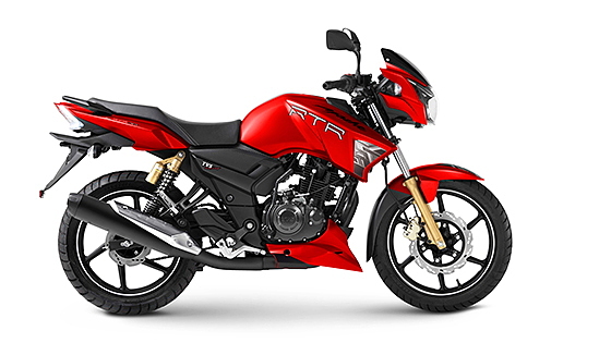 Apache rtr 180 on sale blue colour price