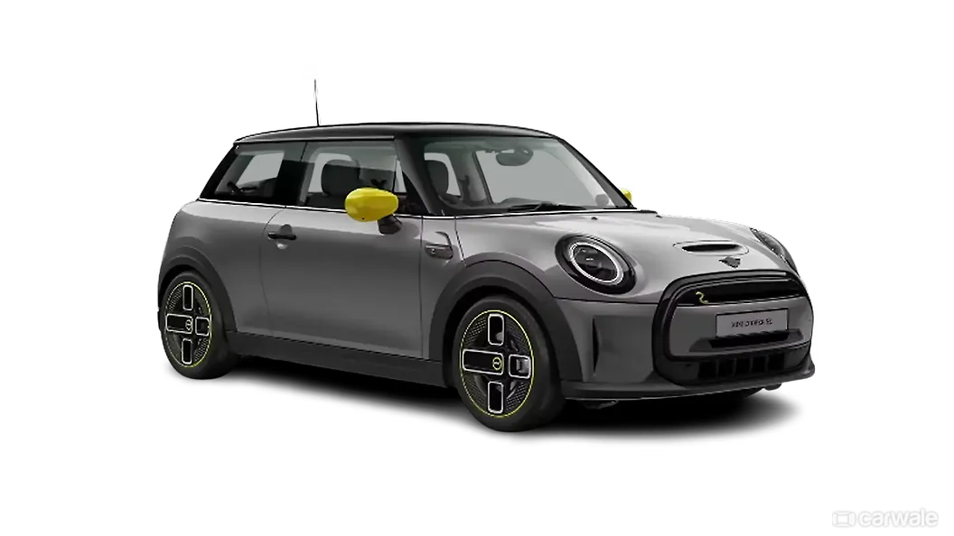 मिनी कूपर एसई ठीक सामने तीन चौथाई