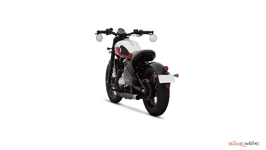 jawa 42 bobber left rear three quarter image –... Jawa 42 Bobber Rear View Image – BikeWale