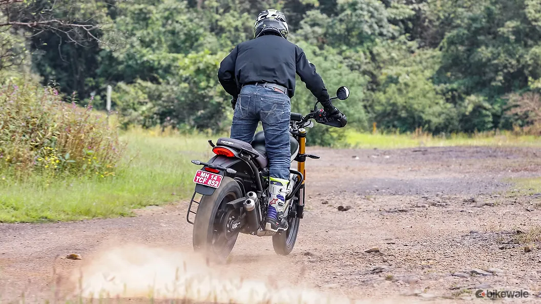 Triumph Scrambler 400 X Right Rear Three Quarter Image – BikeWale