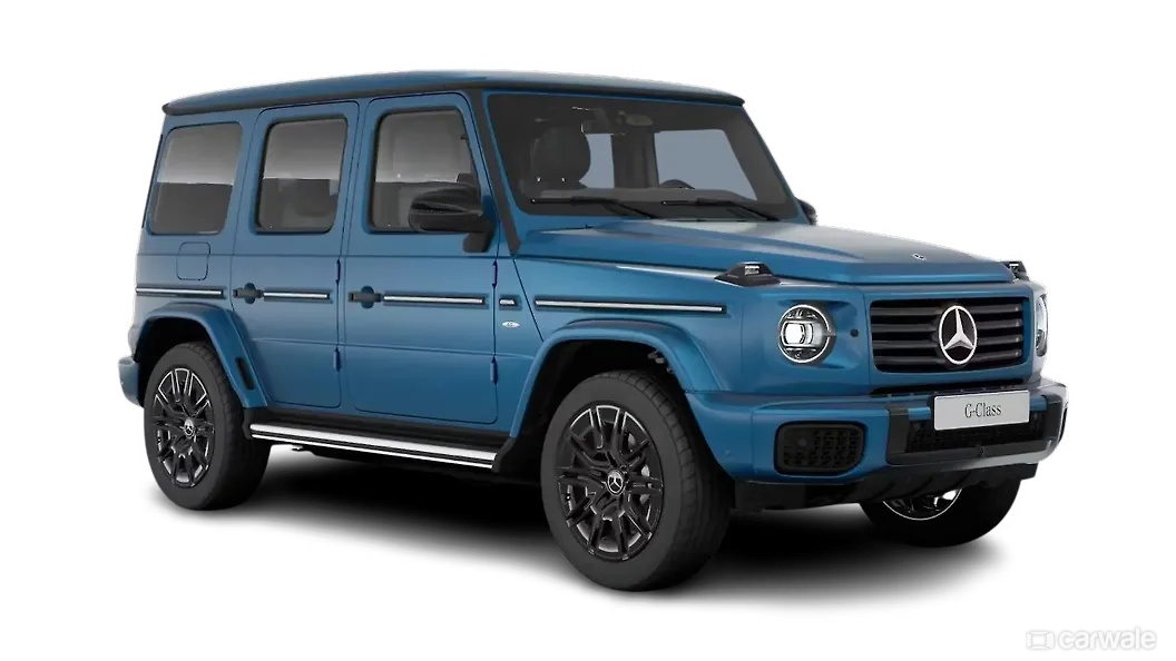 मर्सिडीज़ बेंज़ G580 EQ टेक्नोलॉजी के साथ ठीक सामने तीन चौथाई