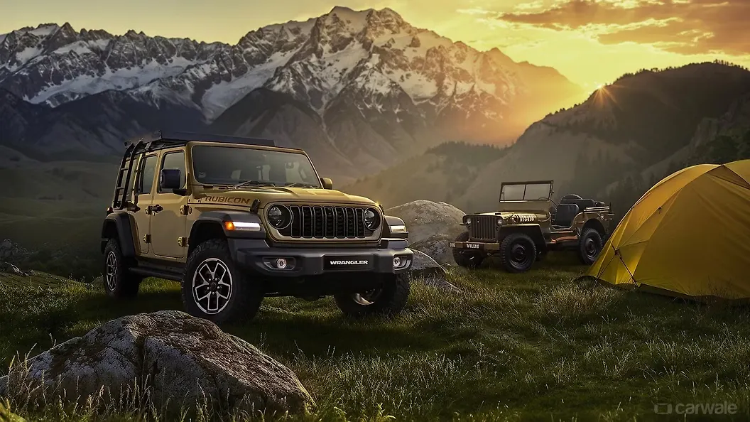 जीप रैंगलर लेफ्ट फ्रंट थ्री क्वार्टर