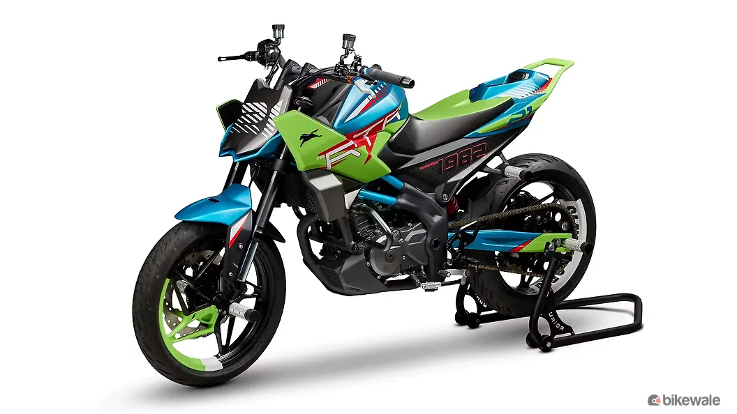 TVS RTS X Left Rear Three Quarter Image – BikeWale