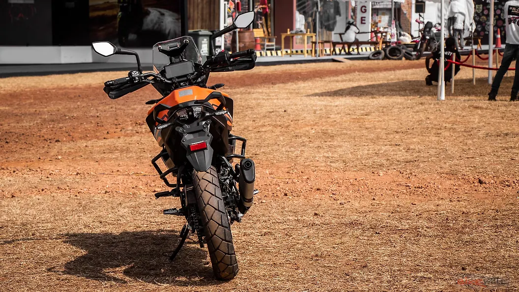 KTM 390 Adventure [2021] Rear Three-Quarter Image – BikeWale