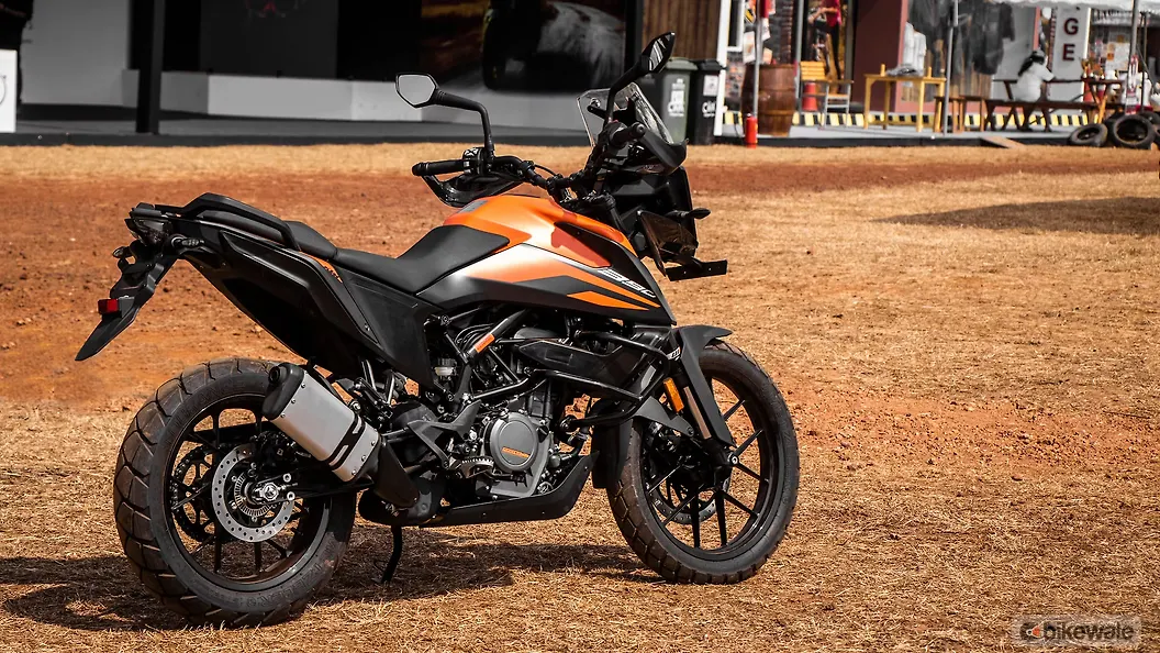 KTM 390 Adventure [2021] Rear Three-Quarter Image – BikeWale