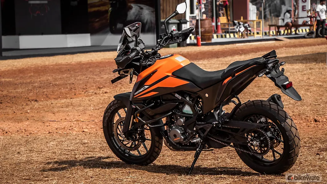 KTM 390 Adventure [2021] Rear Three-Quarter Image – BikeWale