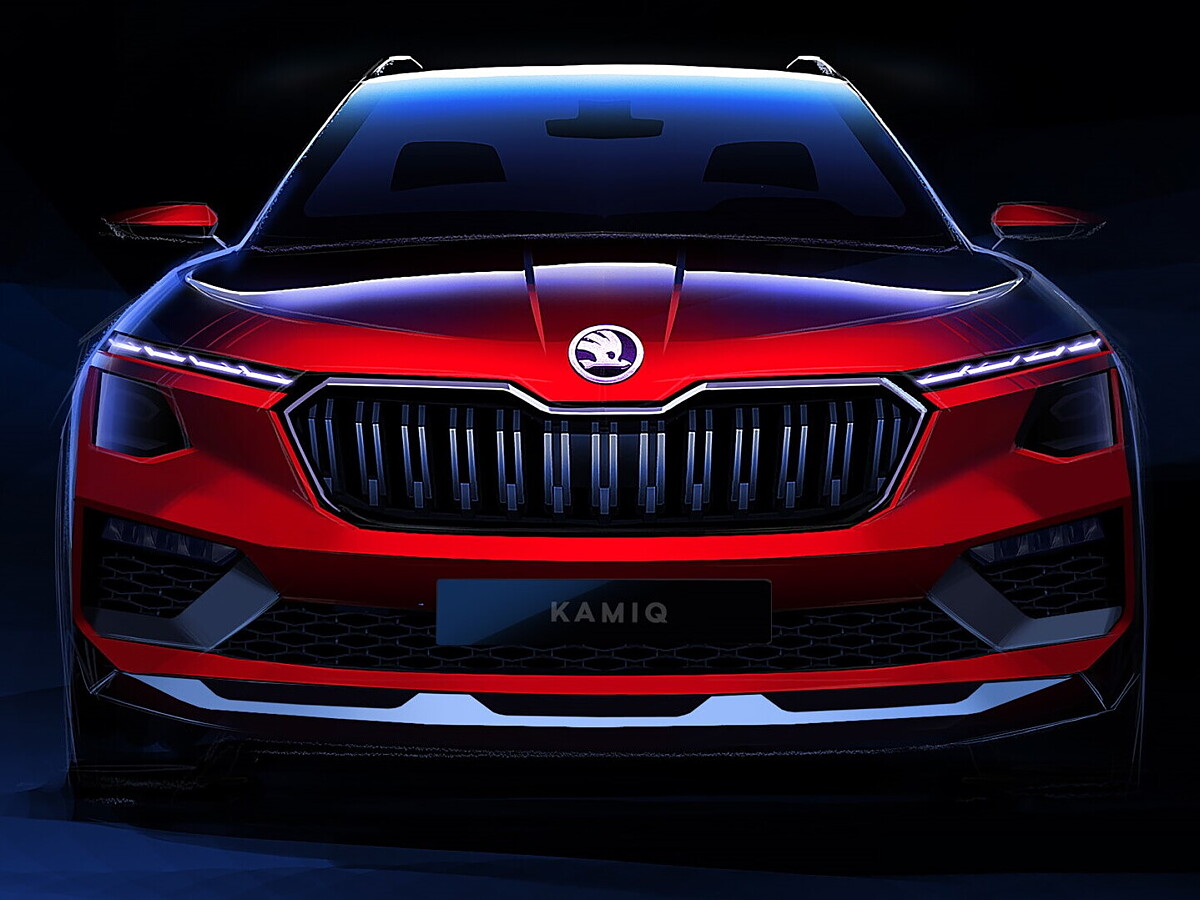 Skoda Kamiq facelift teased in design sketch - CarWale