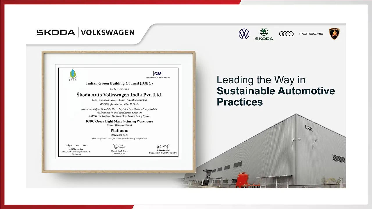 Škoda Auto Volkswagen India Earns Platinum Rating From IGBC mobility outlook Škoda Auto Volkswagen India Earns Platinum Rating From IGBC mobility outlook