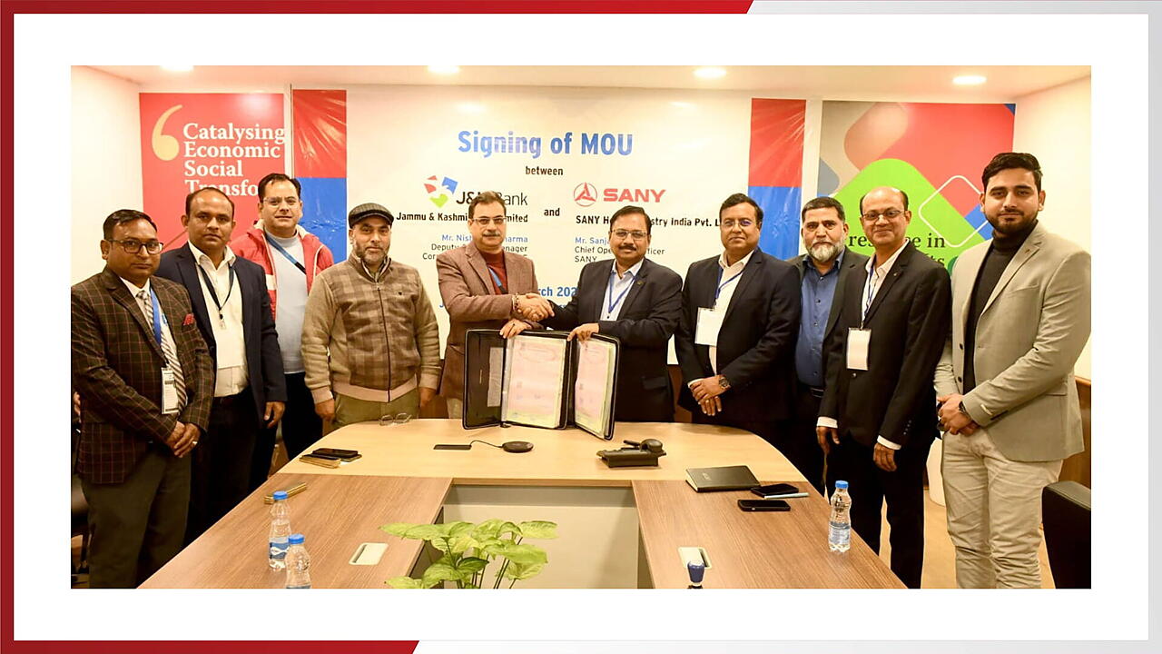 SANY India & J&K Bank Join Hands To Enhance Financial Accessibility mobility outlook