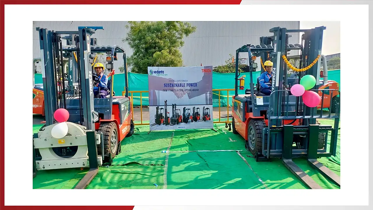 Vedanta Aluminium Adds 22 More Units To Its Electric Forklift Fleet mobility outlook Vedanta Aluminium Adds 22 More Units To Its Electric Forklift Fleet mobility outlook