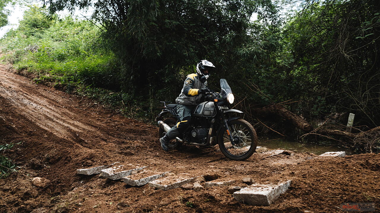 Attacking trails at BigRock Trail Attack on Royal Enfield