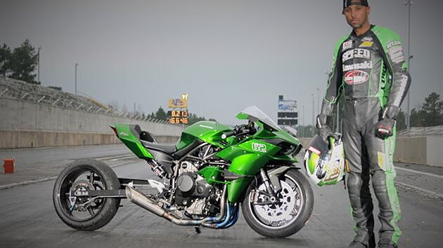 Kawasaki unveils Ninja H2R drag bike BikeWale