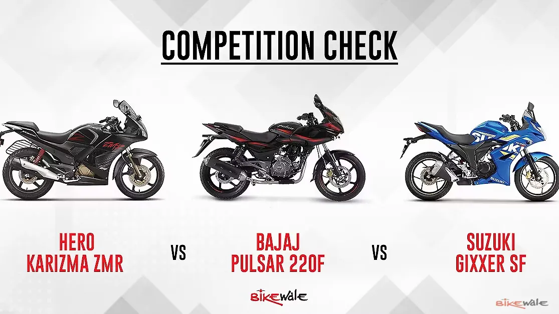 2018 Hero Karizma ZMR vs Bajaj Pulsar 220F vs Suzuki Gixxer SF: Competition Check 2018 Hero Karizma ZMR vs Bajaj Pulsar 220F vs Suzuki Gixxer SF: Competition Check