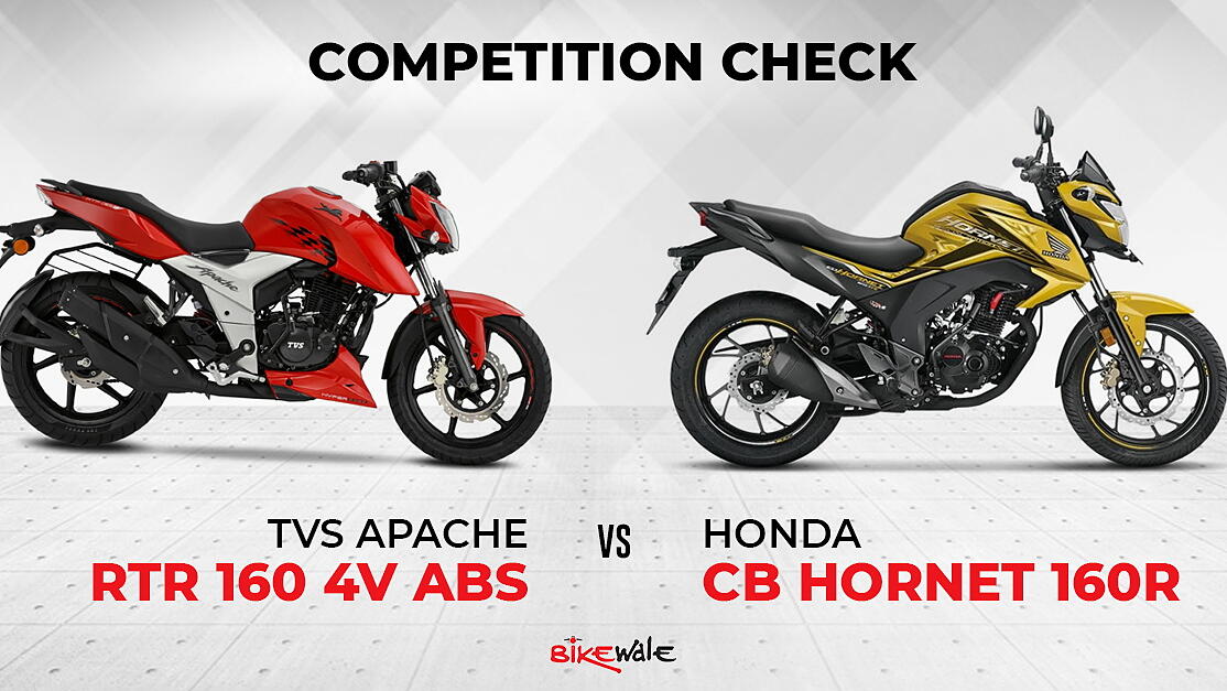 TVS Apache RTR 160 4V ABS vs Honda CB Hornet 160R: Competition Check