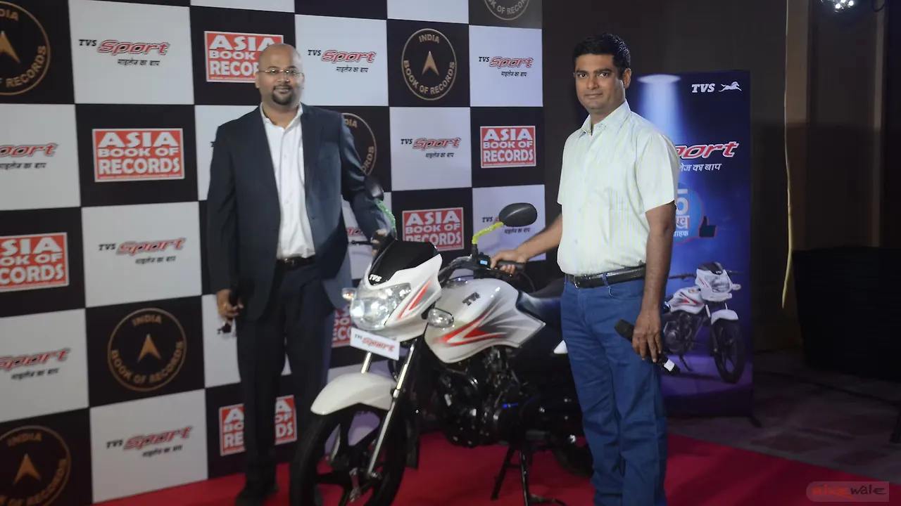 TVS Sport enters record books for Highest Fuel Efficiency on a motorcycle TVS Sport enters record books for Highest Fuel Efficiency on a motorcycle