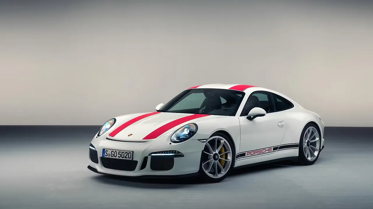 1/43 Porsche 911 R 2016MY ホワイト&レッドストライプ Porsche unveils 500bhp 911 R at Geneva Motor Show - CarWale