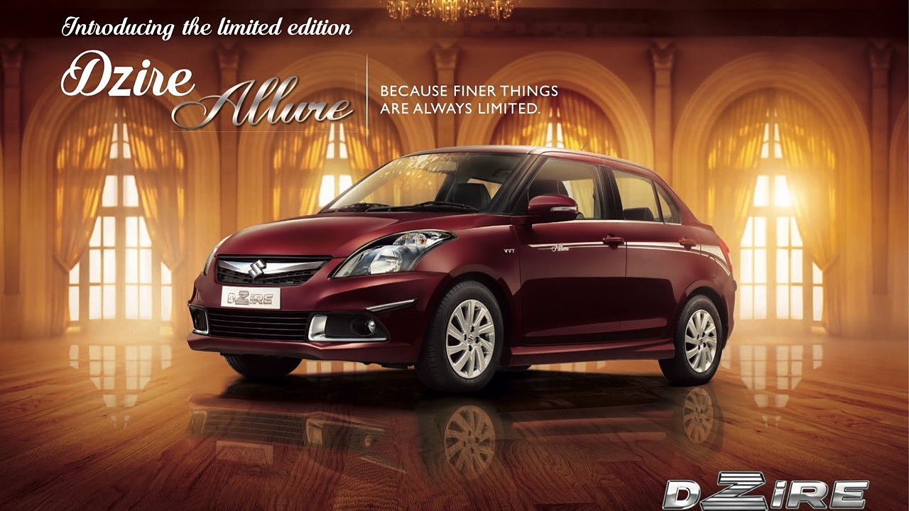 Maruti Suzuki reveals Swift Dzire Allure Edition in India - CarWale