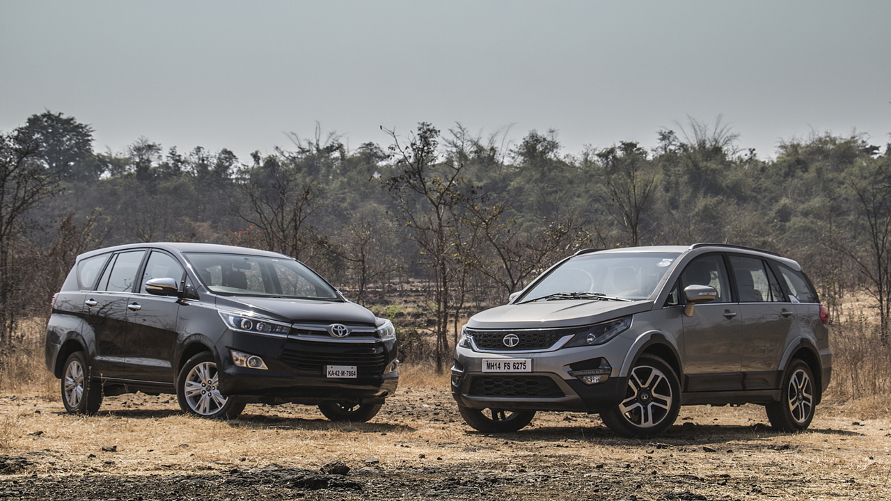 Tata Hexa diesel AT vs Toyota Innova Crysta diesel AT - CarWale