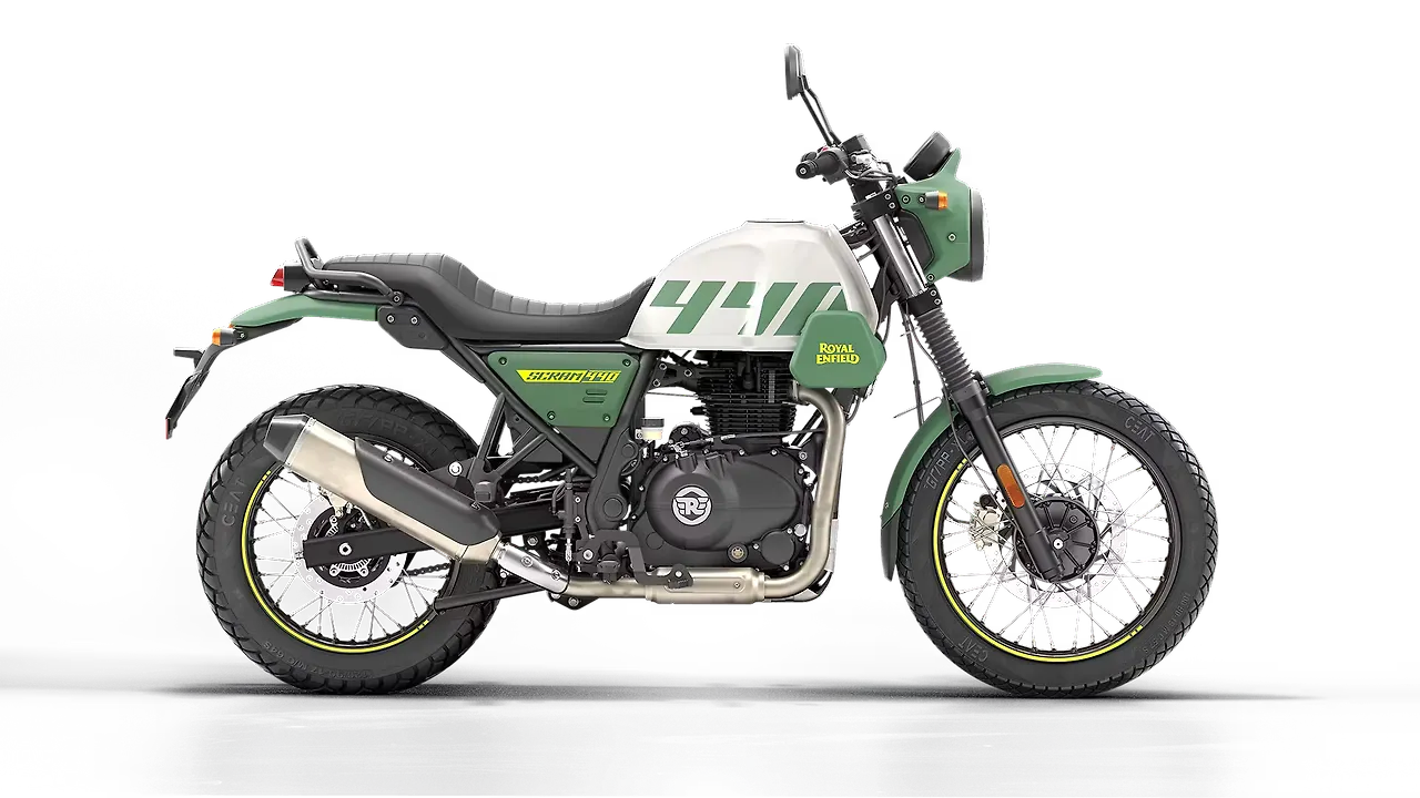 Royal Enfield bike Scrambler 450 side view