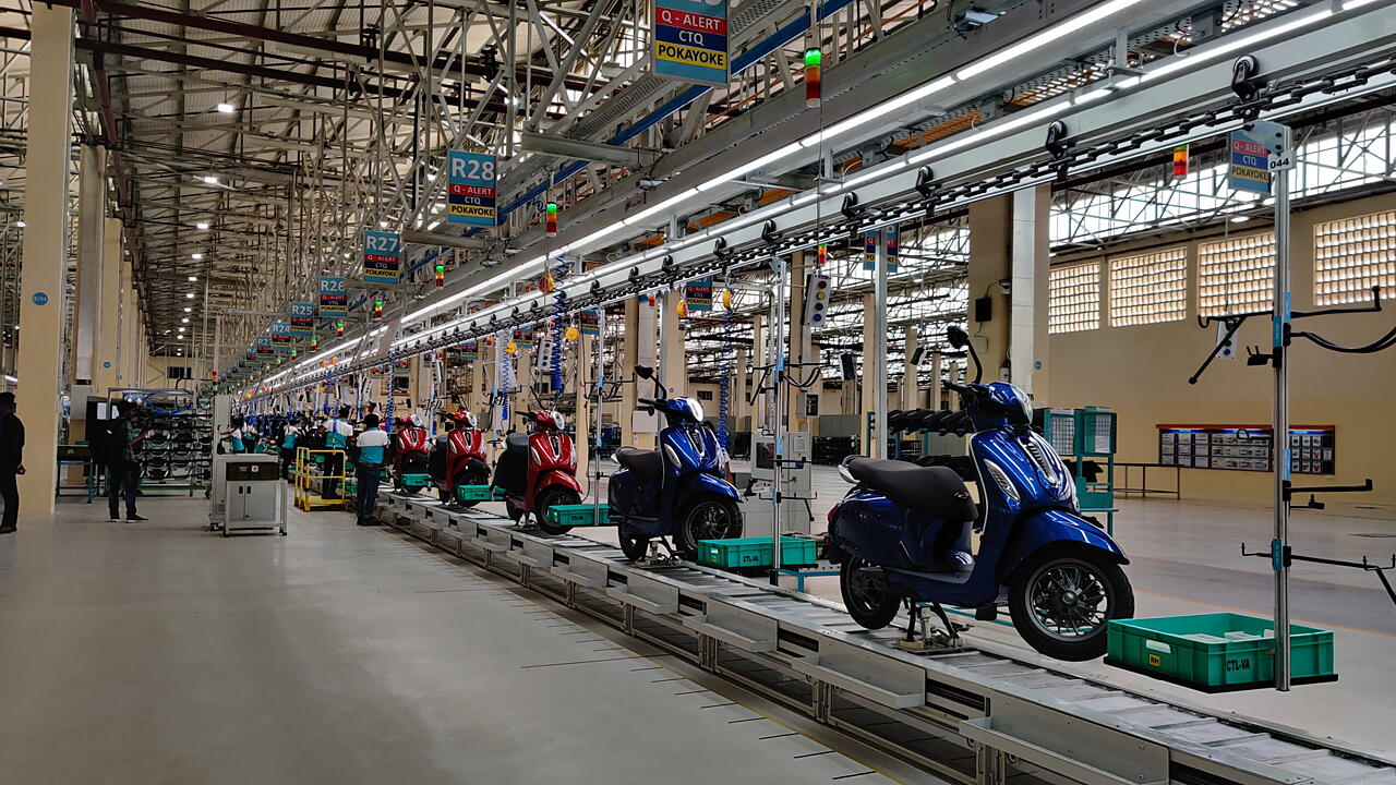 Bajaj Chetak electric-scooter new factory pictures!
