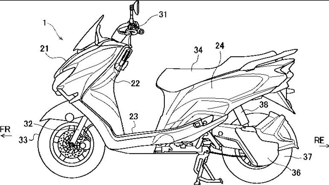 Suzuki Burgman Street electric-scooter patent drawings leaked!