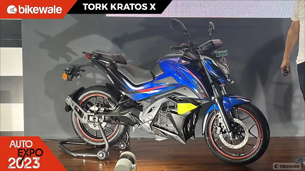 Auto Expo 2023: New Tork Kratos X electric motorcycle unveiled Auto Expo 2023: New Tork Kratos X electric motorcycle unveiled