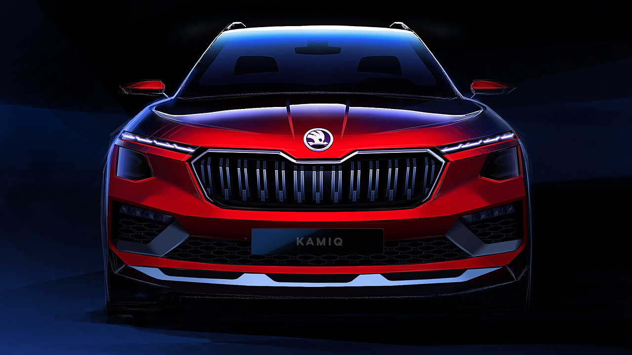 Skoda Kamiq facelift teased in design sketch - CarWale