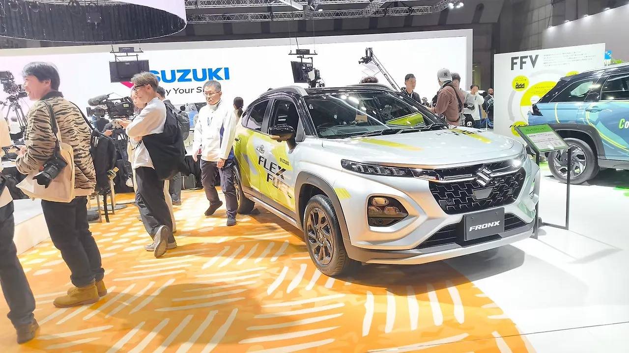 Maruti Fronx FFV (Flex-Fuel Vehicle) Showcased at 2025 Japan