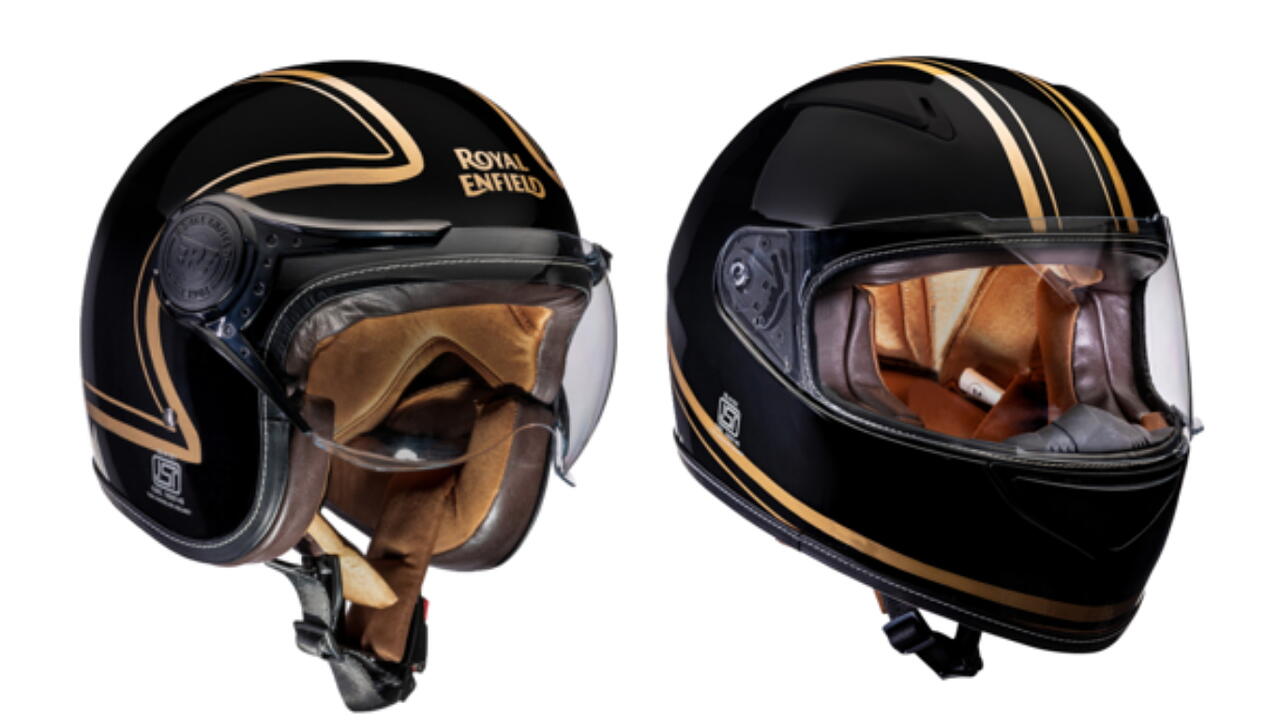 Royal Enfield reveals limited edition pinstriped helmets; goes on sale in December