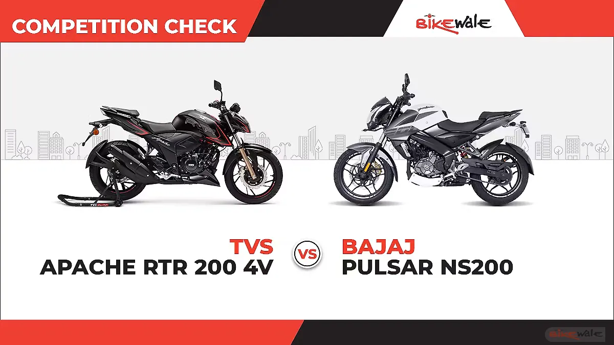 Bajaj Pulsar NS200 vs TVS Apache RTR 200 4V: Competition Check Bajaj Pulsar NS200 vs TVS Apache RTR 200 4V: Competition Check