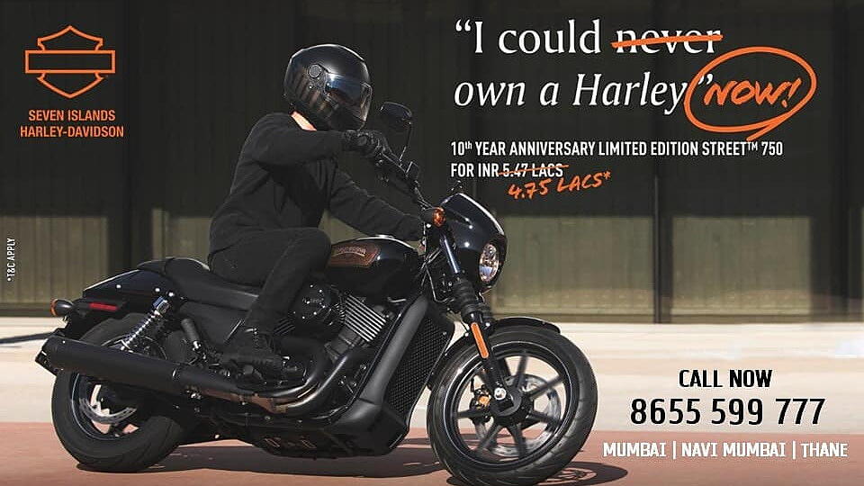 Harley-Davidson Mumbai dealer offering big discount on Street 750