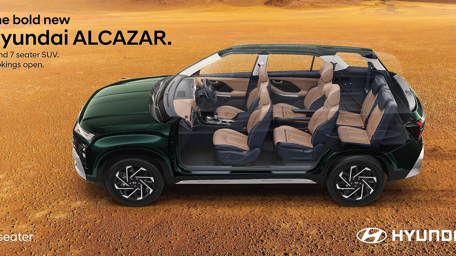 Hyundai Alcazar facelift Left Side View Hyundai Alcazar facelift Left Side View