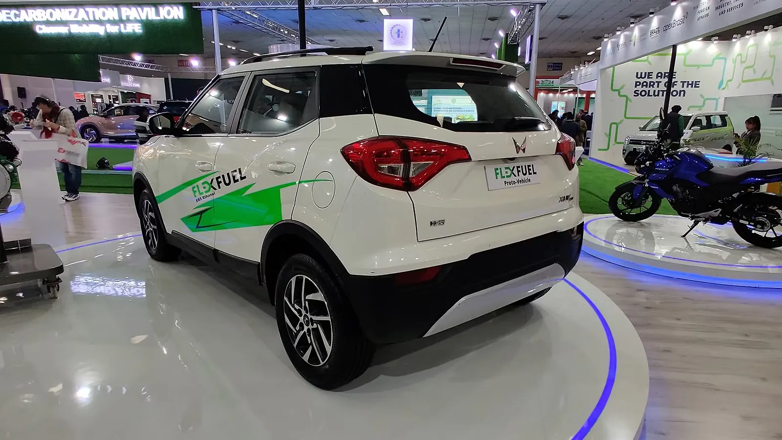 Mahindra XUV300 Flex Fuel prototype showcased at Bharat Expo CarWale
