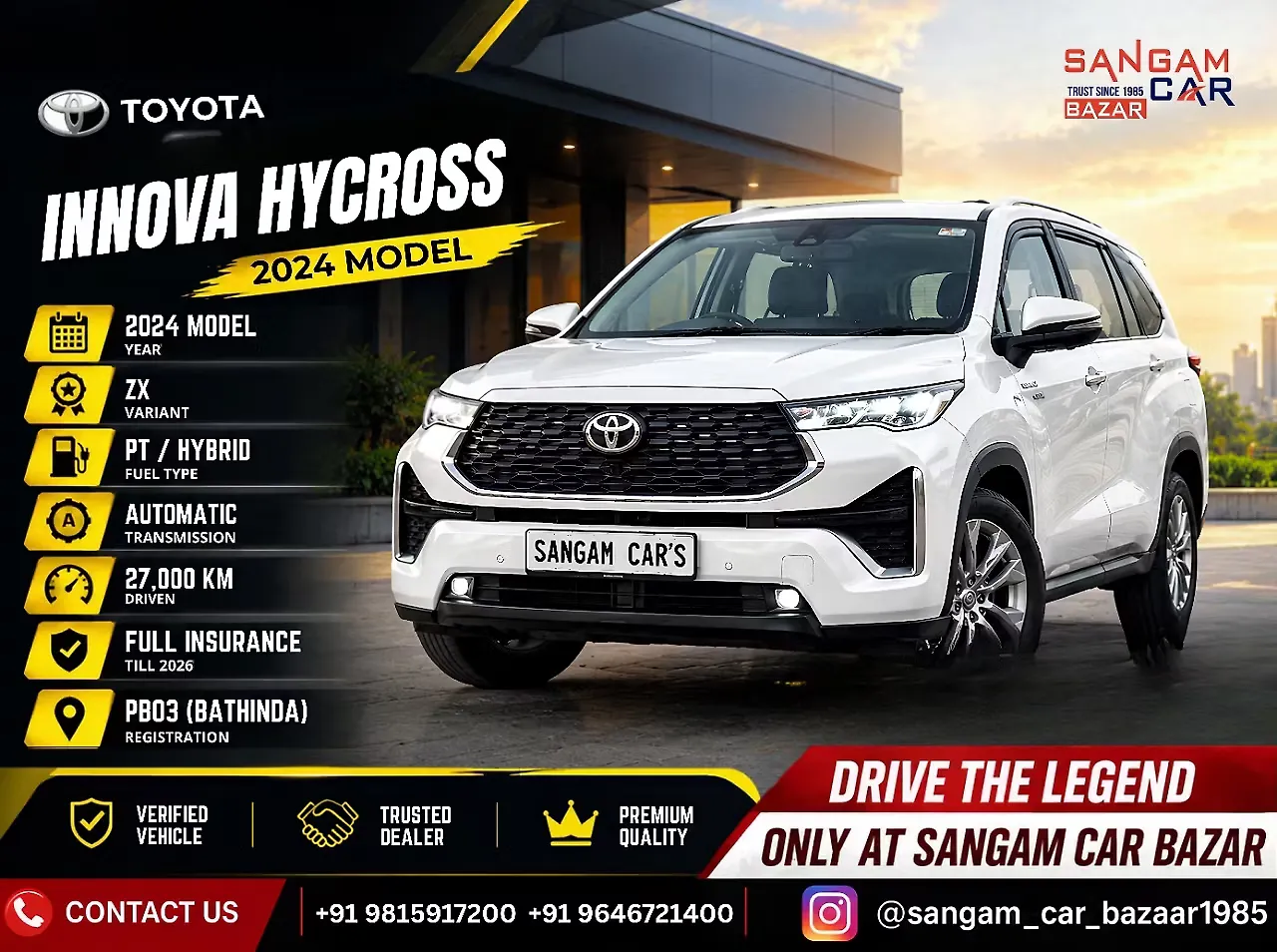 Used 2024 Toyota Innova Hycross ZX Hybrid (Electric + Petrol