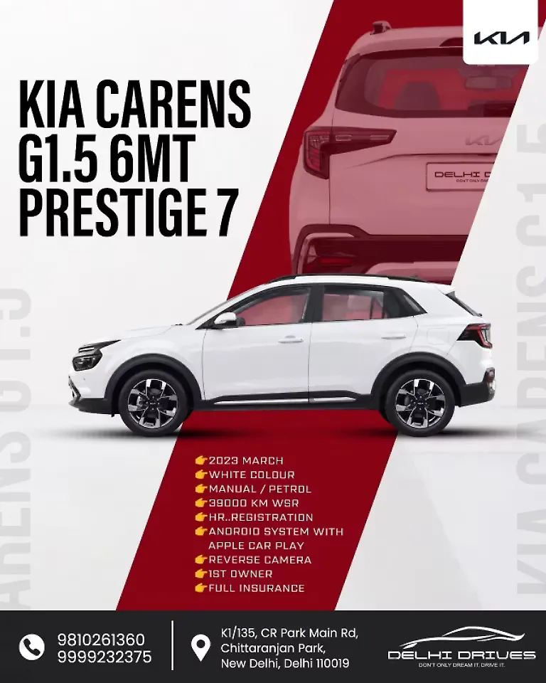 2023 Kia Carens Prestige 1.5 Petrol MT 7 STR 1